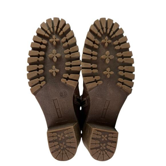 Manas Women's Brown Suede Sherpa Fold Over Buckle Strap Zip Snow Boots 38 US 7.5 - Picture 4 of 7